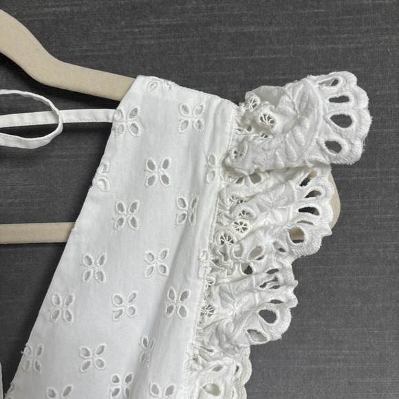 Intermix Dress 00 White Eyelet Lace Midi Cotton V Neck Boho Summer Sundress - Picture 10 of 13